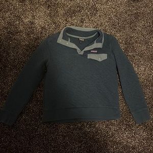 Blue Patagonia half button up sweater